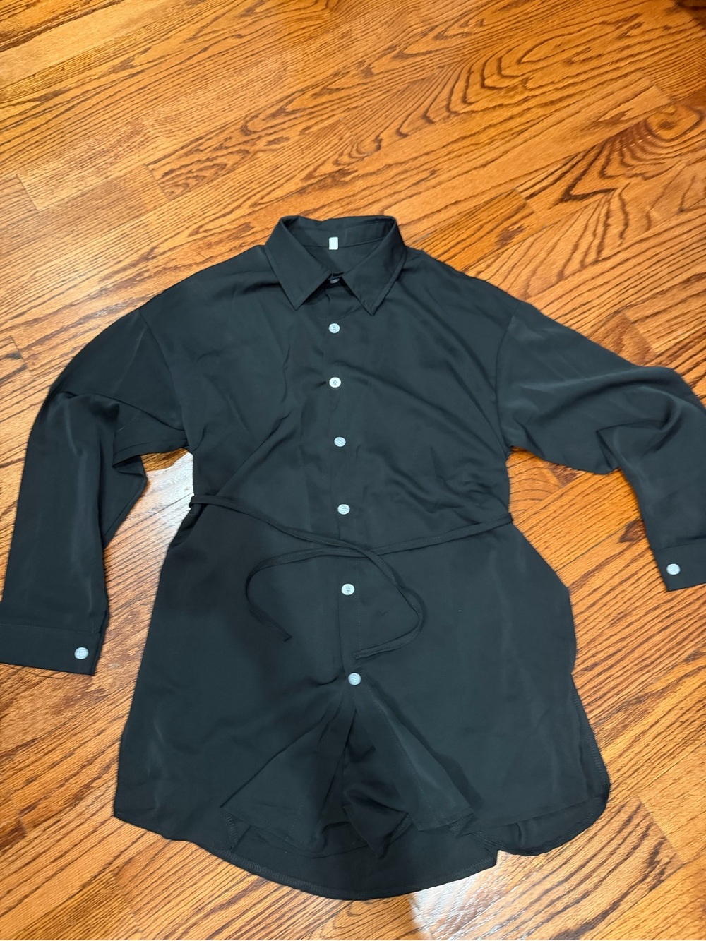 Amazon Black Long-Sleeve Button Front Romper